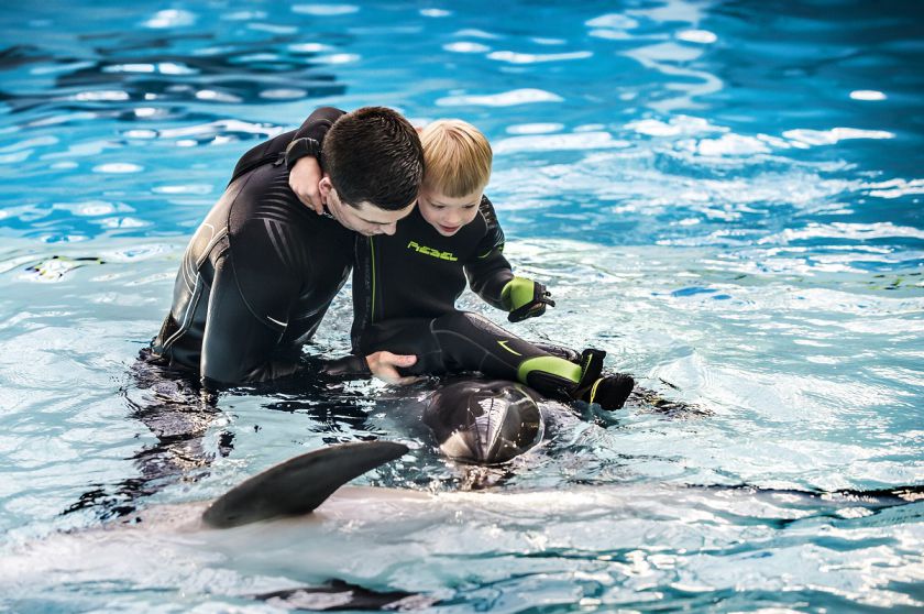 Delfinų terapiją išbandžiusių vaikų tėvai: pamatėme vaikų šypsenas