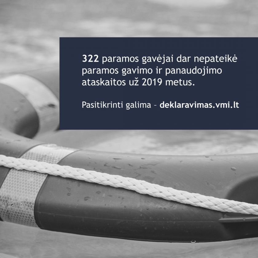 Nepateikus ataskaitos apie gautą paramą rizikuojama netekti paramos gavėjo statuso