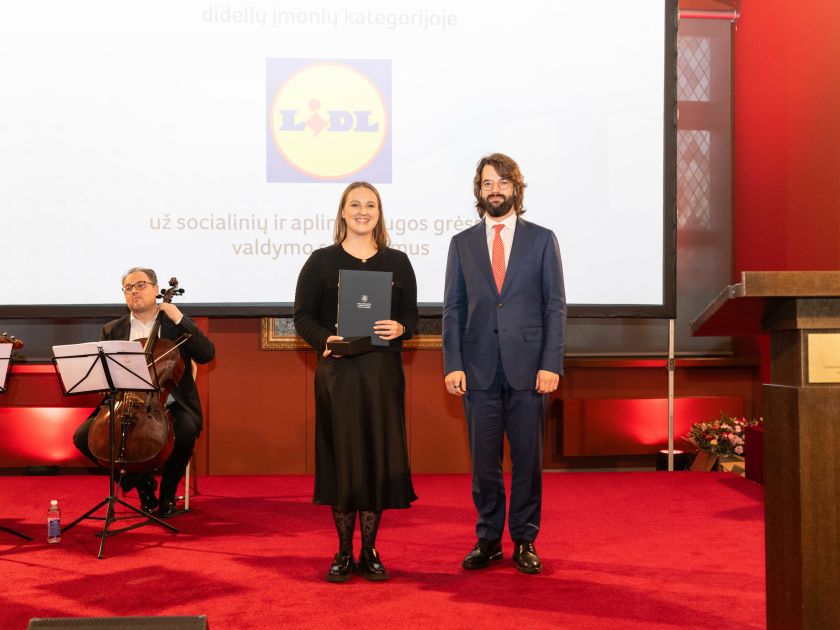 „Nacionaliniuose atsakingo verslo apdovanojimuose 2024“ aplinkai draugiškiausia įmone pripažinta „Lidl Lietuva“
